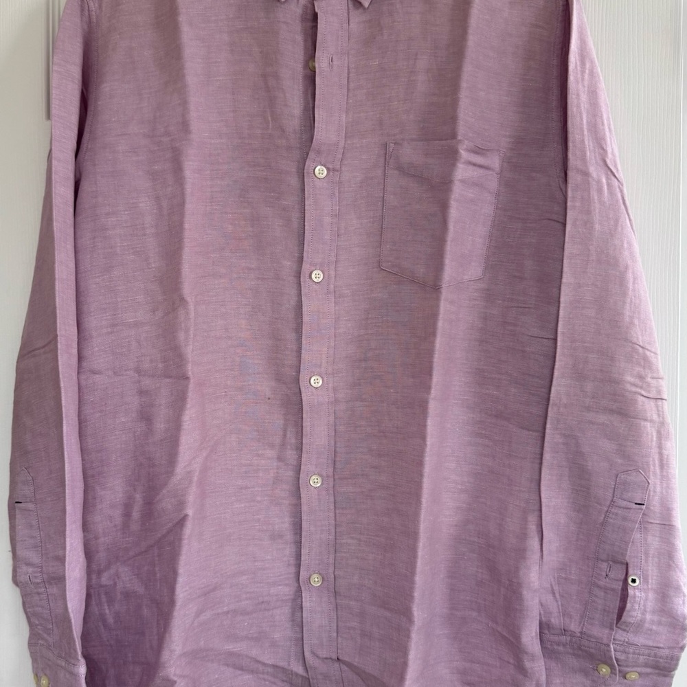 Banana Republic Lavender linen Casual Button-Down Shirt